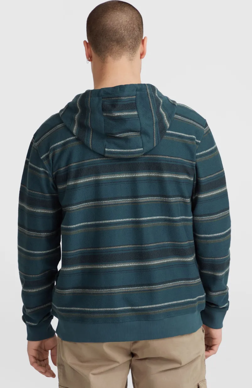 Bavaro Capuchonvest Met Volledige Rits | Blue Ikat Stripe