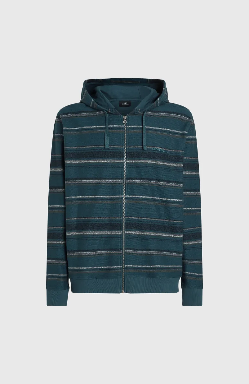 Bavaro Capuchonvest Met Volledige Rits | Blue Ikat Stripe