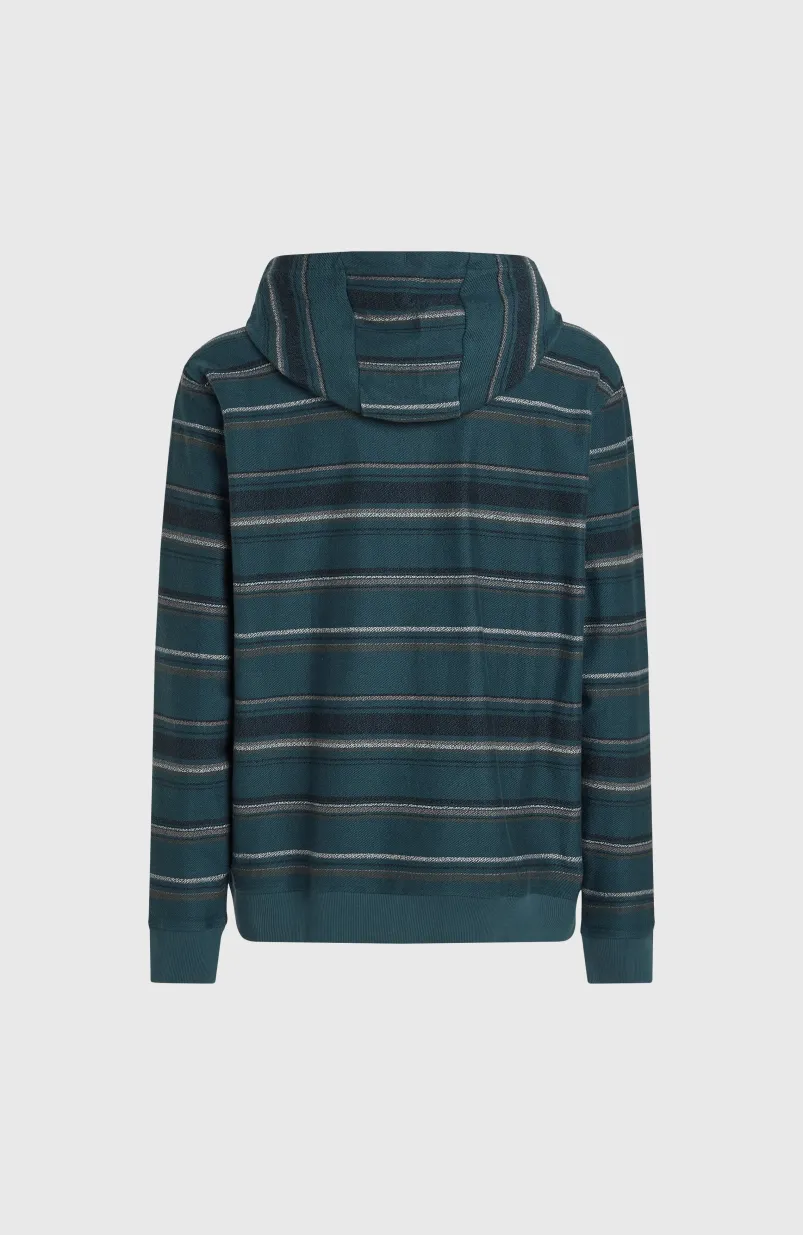 Bavaro Capuchonvest Met Volledige Rits | Blue Ikat Stripe