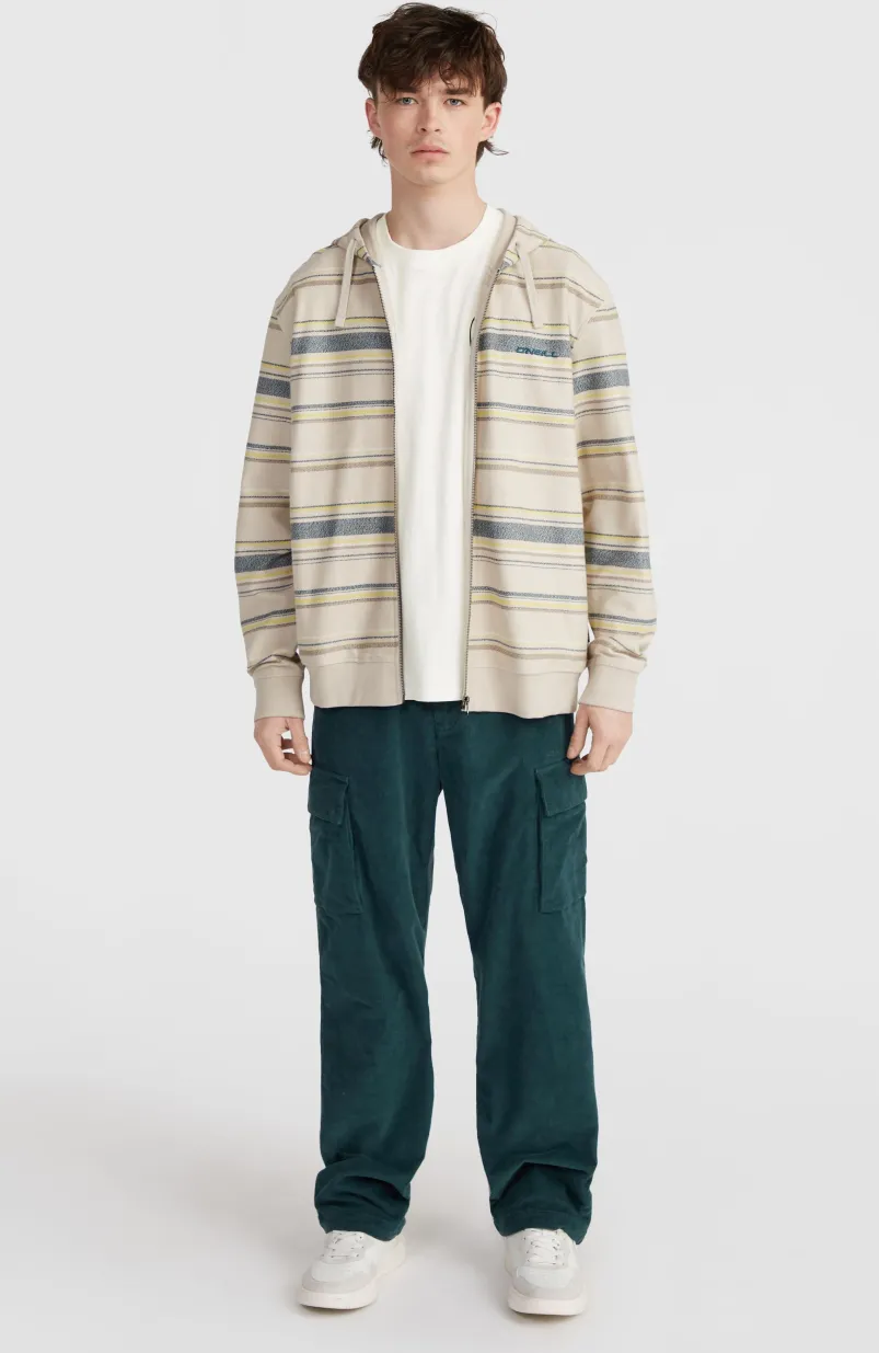 Bavaro Capuchonvest Met Volledige Rits | Grey Vintage Stripe