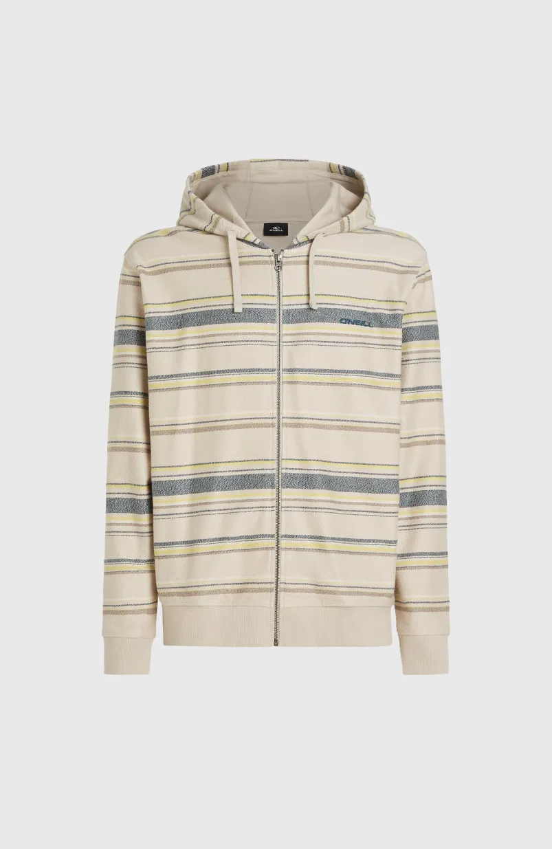 Bavaro Capuchonvest Met Volledige Rits | Grey Vintage Stripe