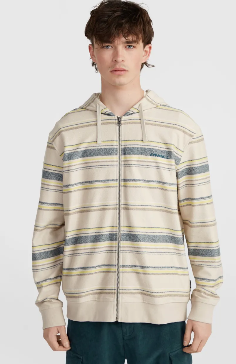 Bavaro Capuchonvest Met Volledige Rits | Grey Vintage Stripe