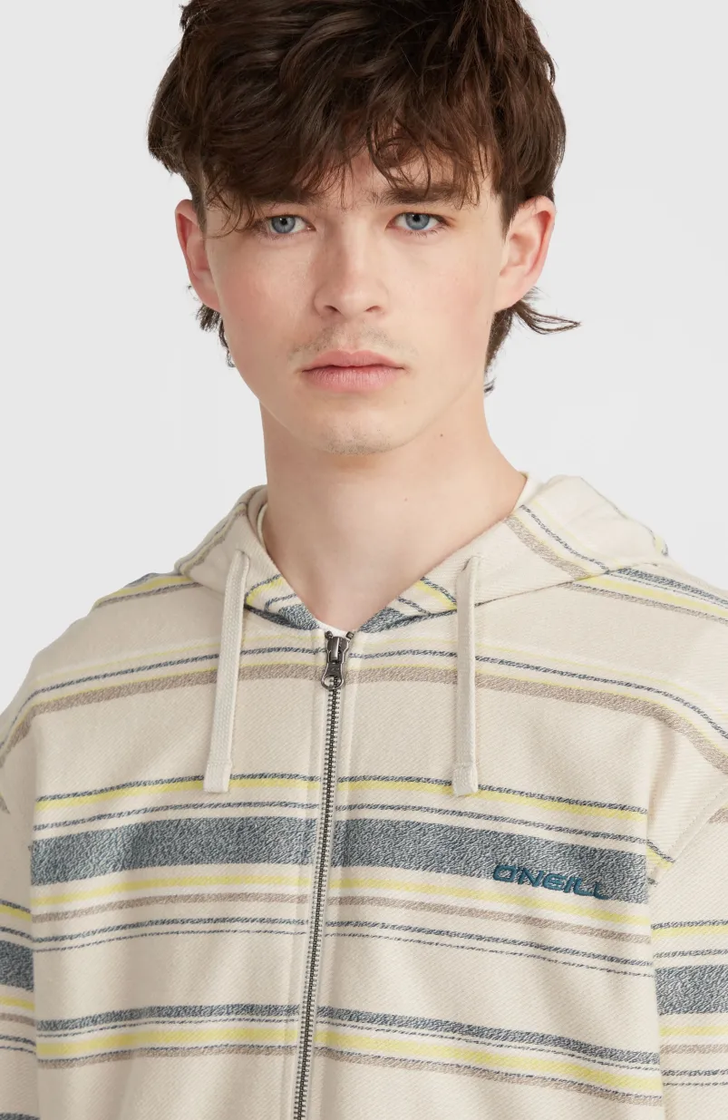 Bavaro Capuchonvest Met Volledige Rits | Grey Vintage Stripe