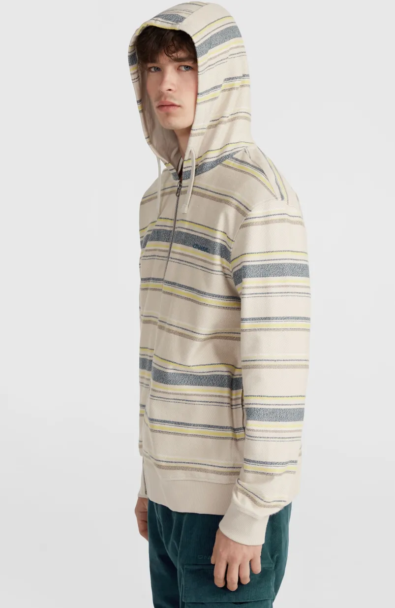 Bavaro Capuchonvest Met Volledige Rits | Grey Vintage Stripe