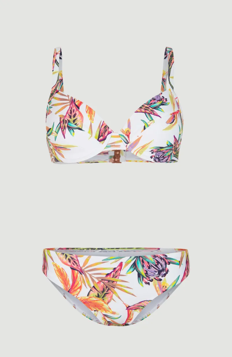 Bikini Julia Wb - Rita Moulded Wire | White Tropical Flower