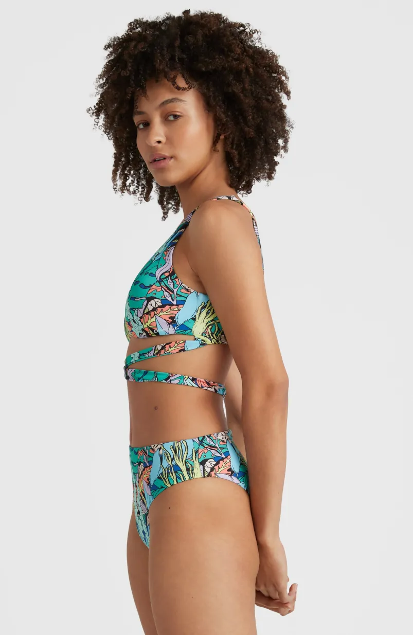 Bikini Sofie - Love Longline Triangle | Blue Comic Seaweed