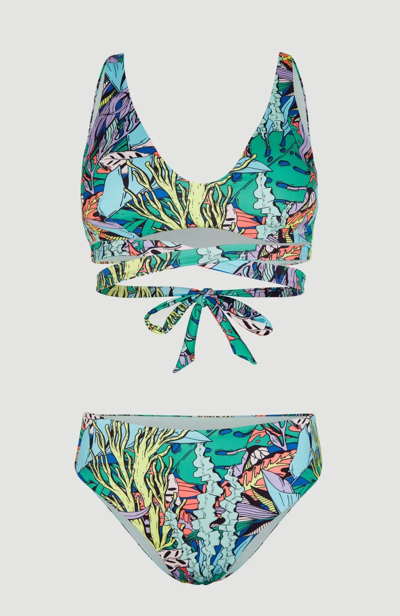 Bikini Sofie - Love Longline Triangle | Blue Comic Seaweed