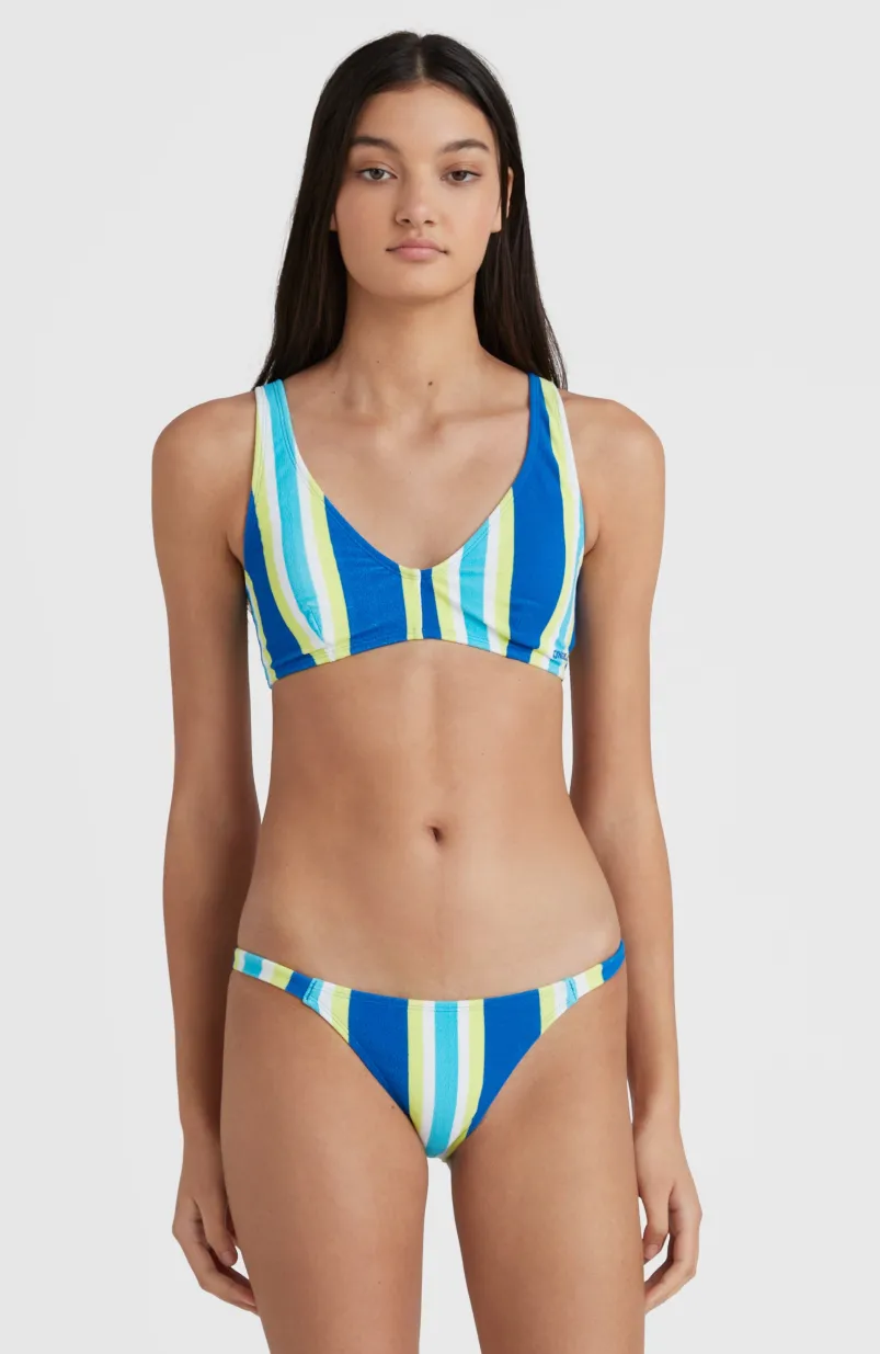Bikini Terry Lucia Longline Triangle | Blue Towel Stripe
