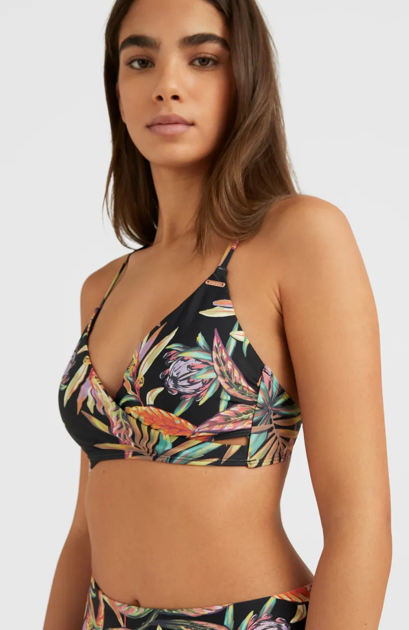 Bikinitop Baay Bralette | Black Tropical Flower