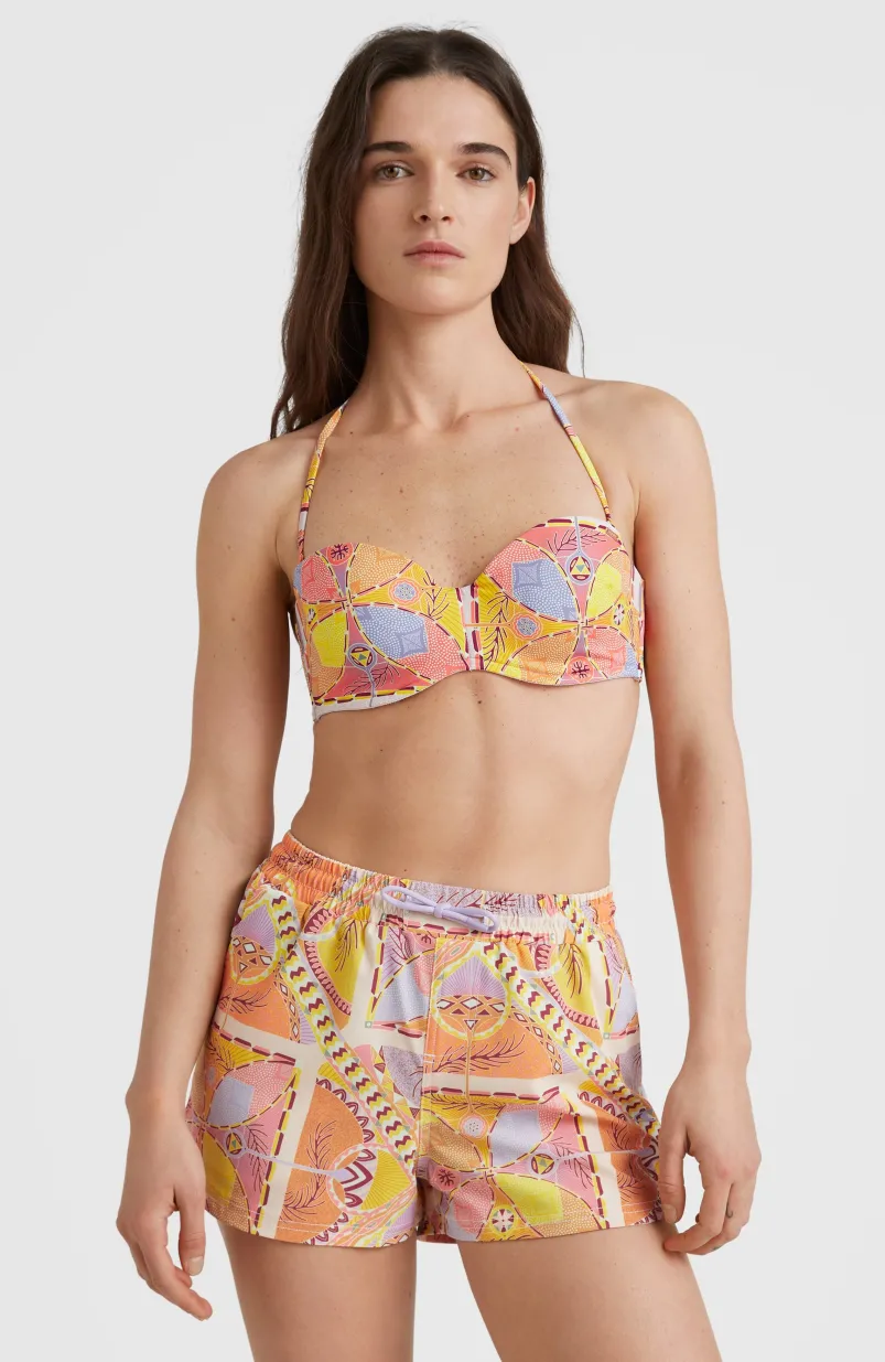 Bikinitop Havaa Mould Wire Bandeau | Yellow Scarf Print