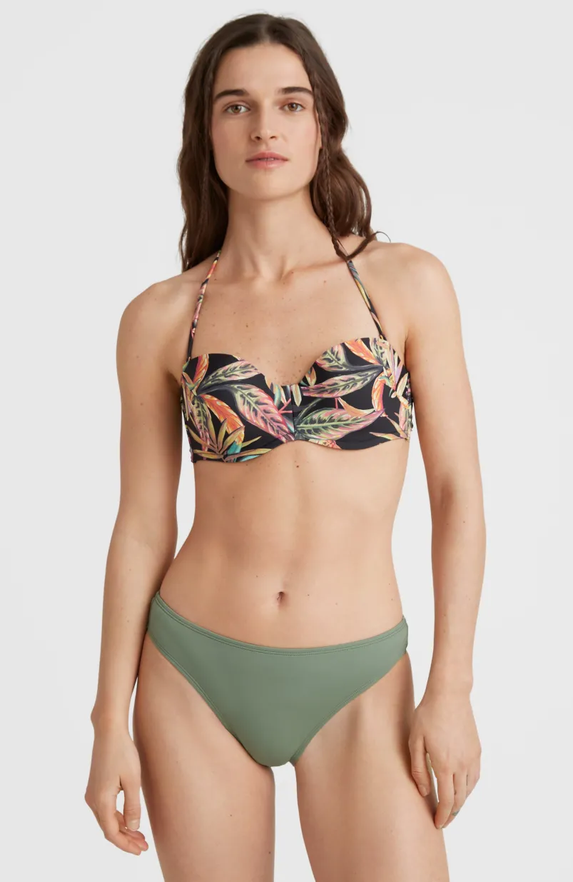 Bikinitop Havaa Mould Wire Bandeau | Black Tropical Flower
