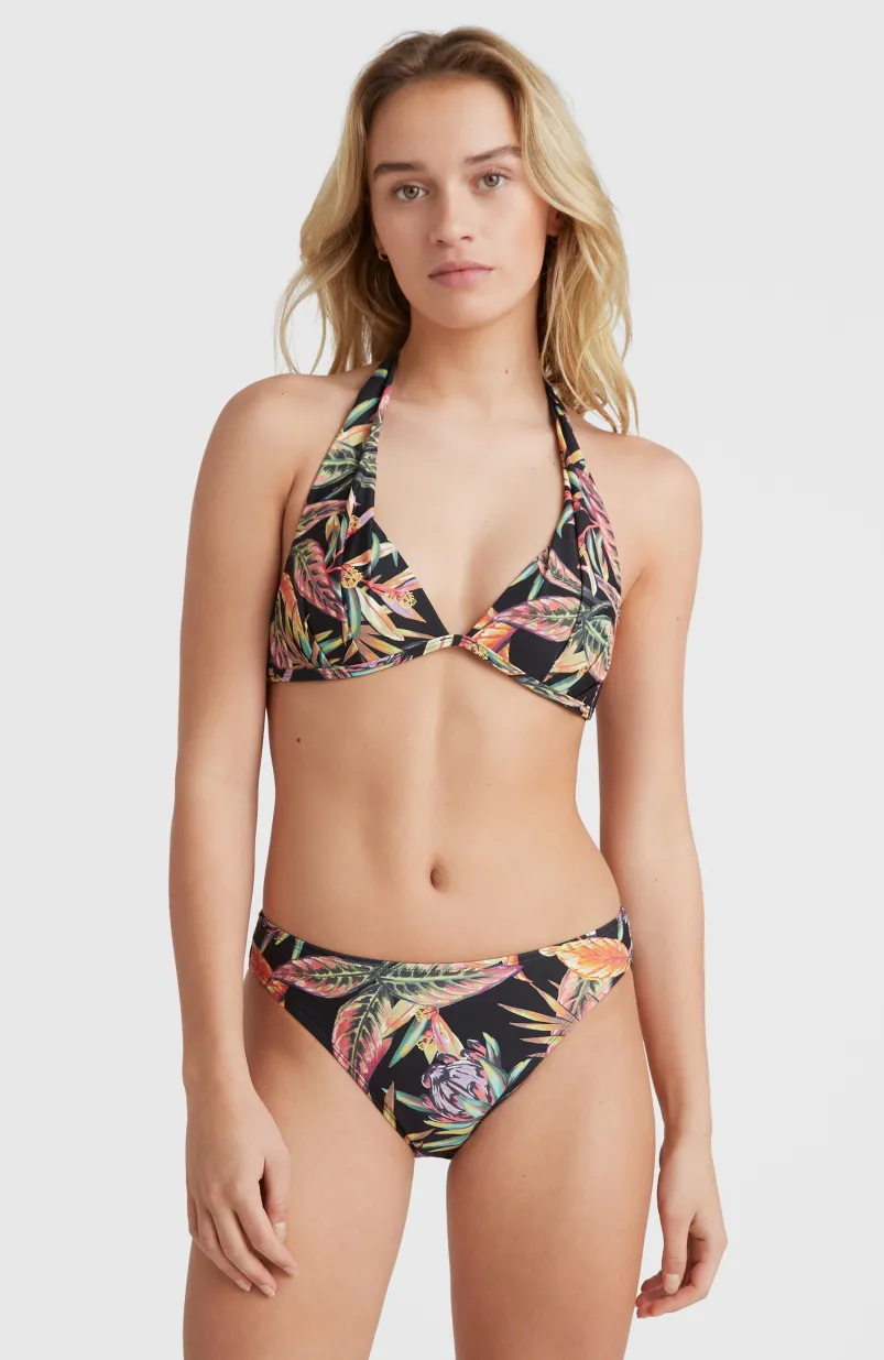 Bikinitop Sao Mix Mould Halter | Black Tropical Flower