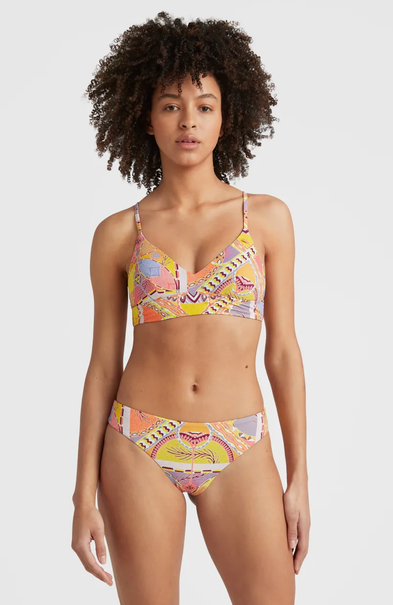 Bikinitop Wave Bralette | Yellow Scarf Print