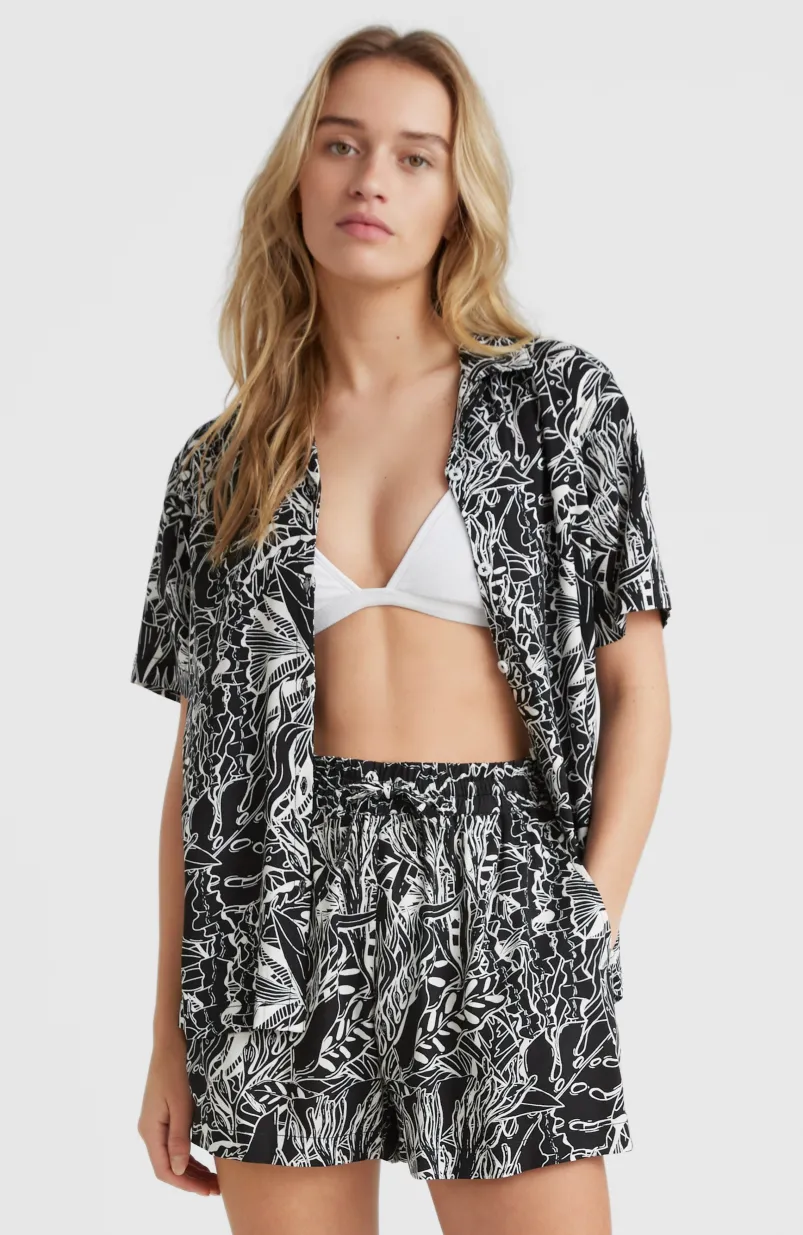 Blouse Ocean Mission | White . Black Comic Seaweed