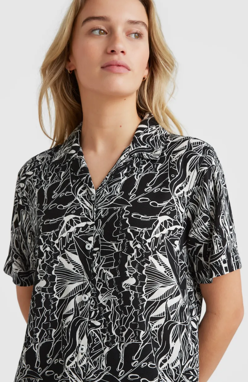 Blouse Ocean Mission | White . Black Comic Seaweed