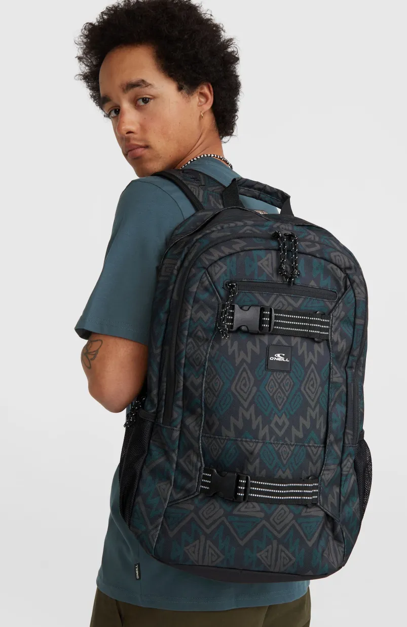 Boarder Rugtas | Black Retro Ikat