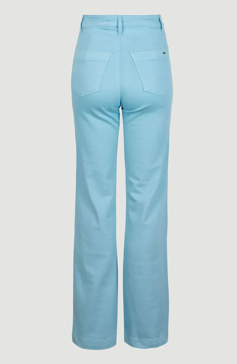 Broek Dive Twill Met Hoge Taille | Blue Topaz
