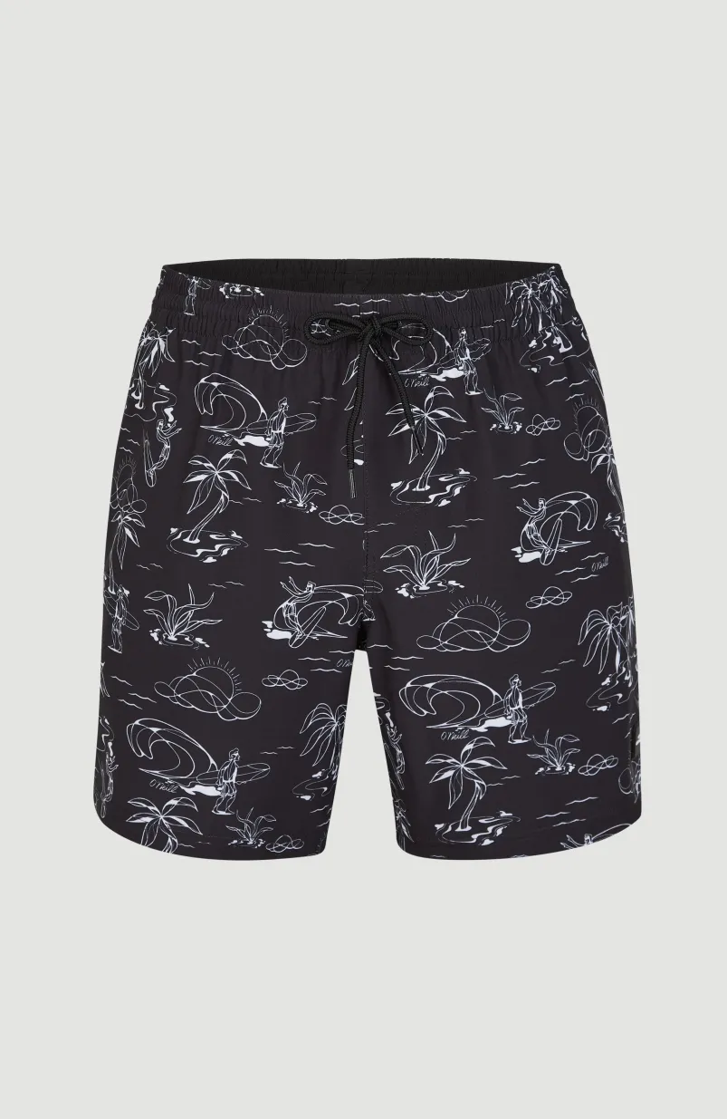 Cali Circle Surfer 16'' Zwemshort | Black Circle Surfer