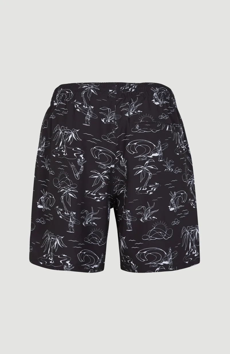 Cali Circle Surfer 16'' Zwemshort | Black Circle Surfer
