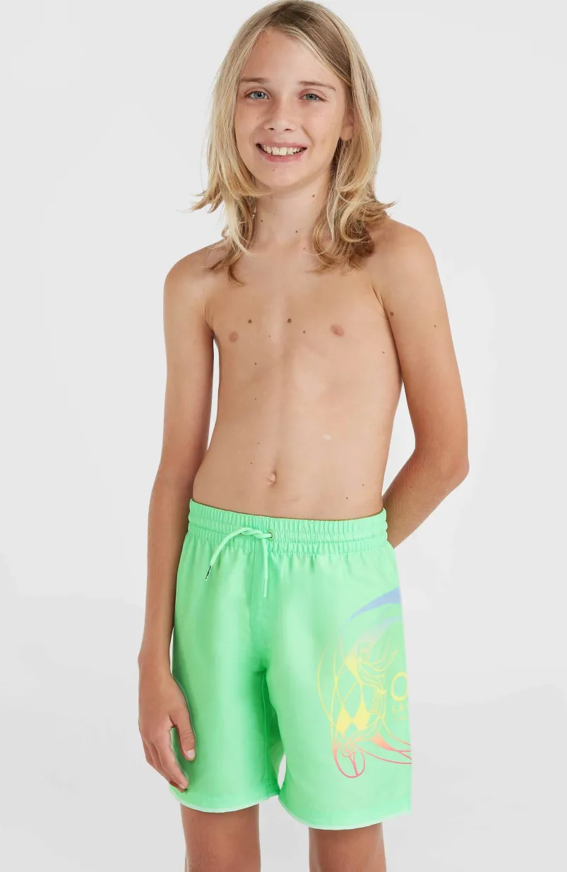 Circle Surfer 14" Zwembroek | Neon Green Circle Surfer Gradient Panel