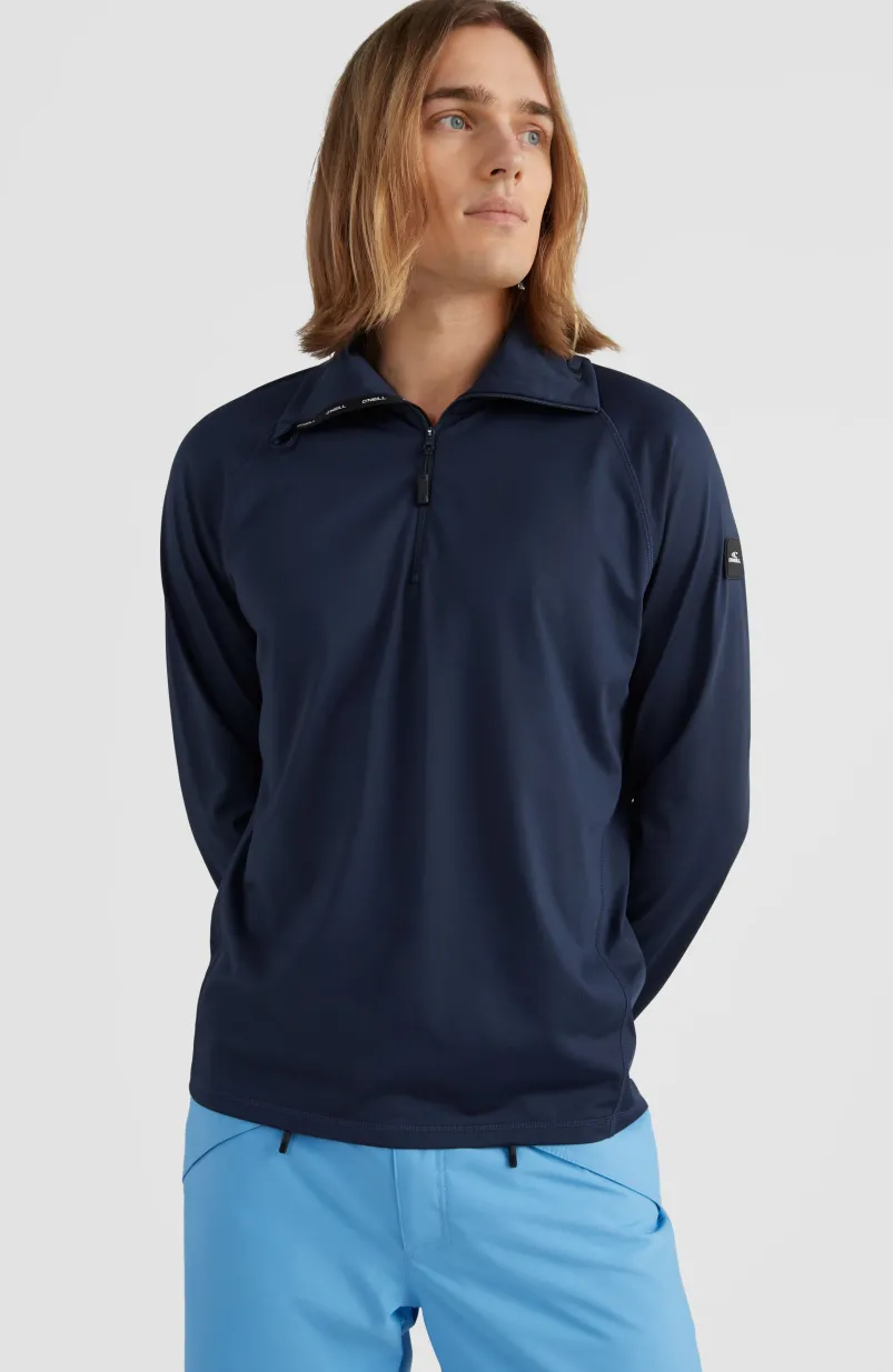 Clime Fleecetrui Met Halve Rits | Ink Blue -A