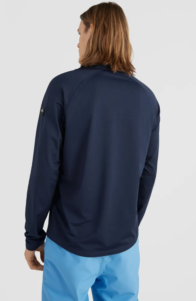 Clime Fleecetrui Met Halve Rits | Ink Blue -A