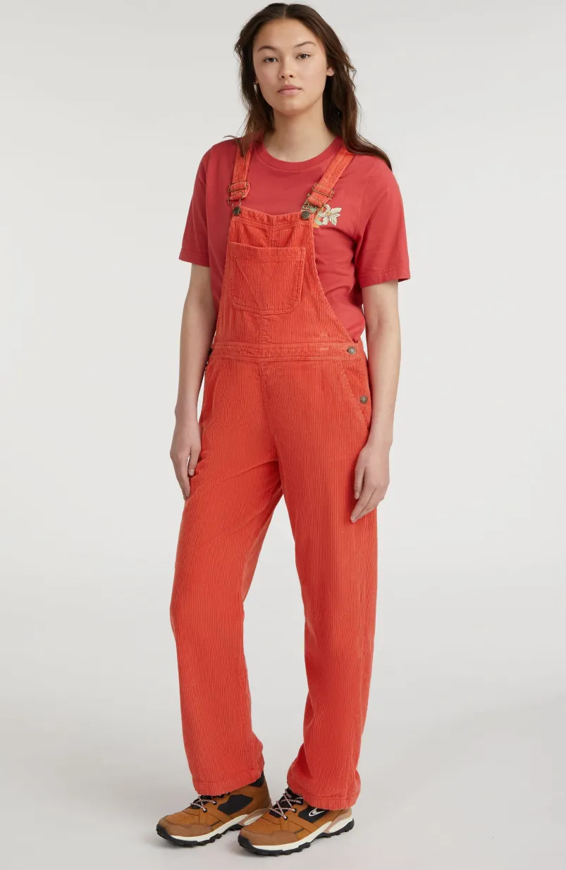 CORD DUNGAREE | Red Orcher