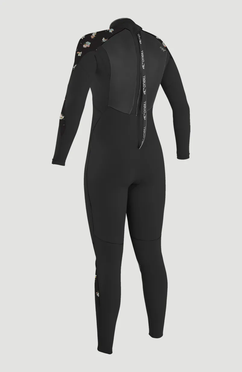 Epic 4/3mm Back Zip Full Wetsuit | BLACK/BLACK/CINDY DAISY