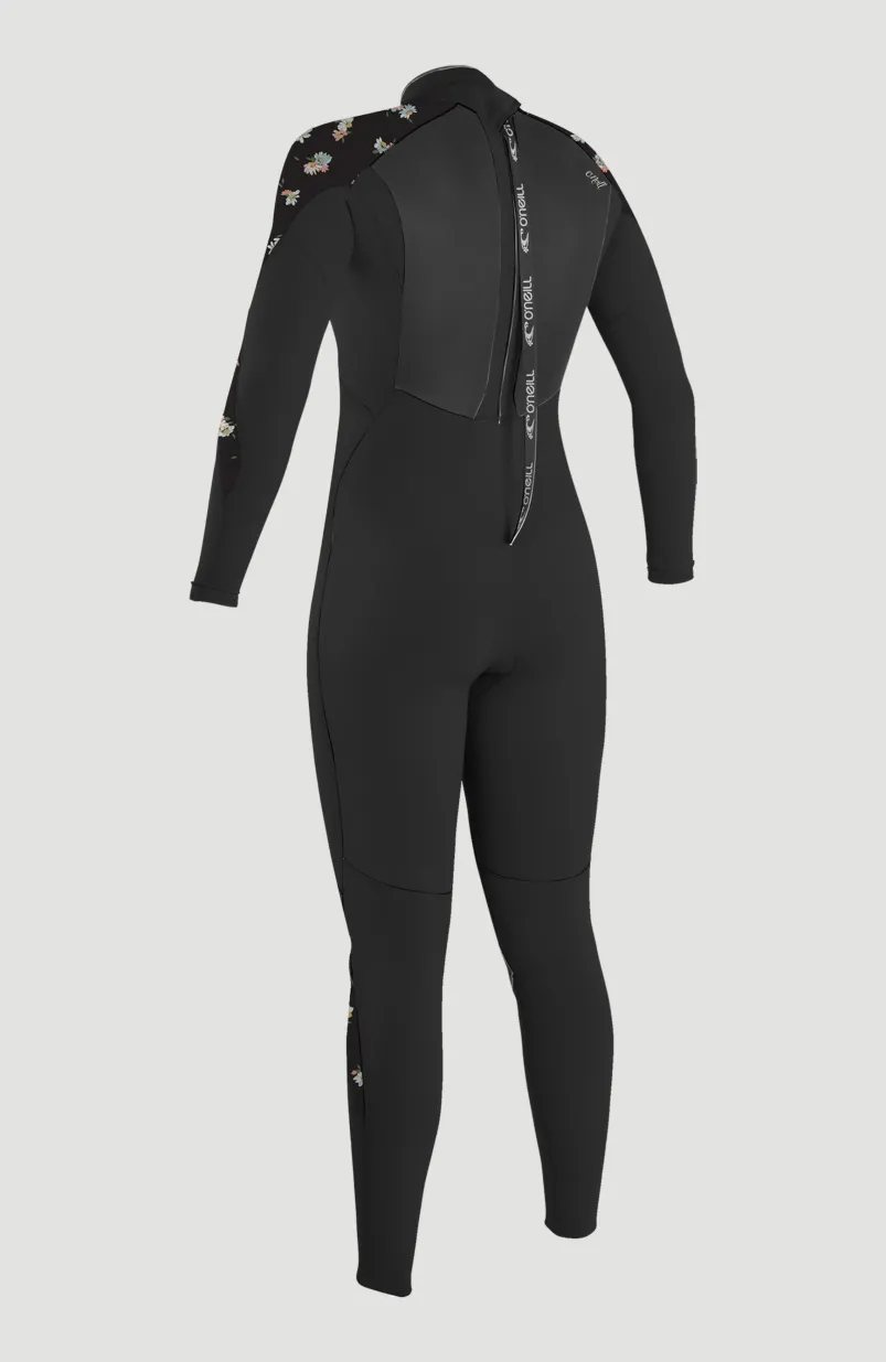 Epic 5/4mm Back Zip Full Wetsuit | BLACK/BLACK/CINDY DAISY
