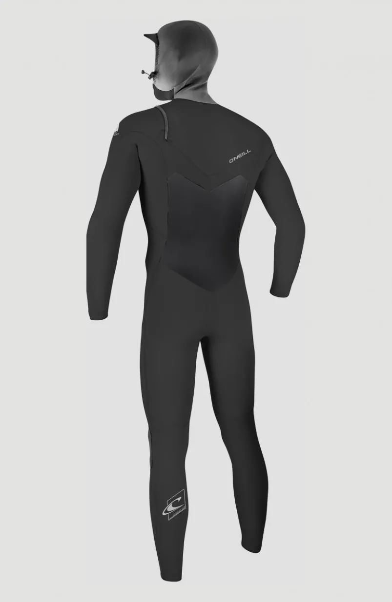 Epic 6/5/4mm Chest Zip Full Wetsuit With Hood | BLACK/BLACK