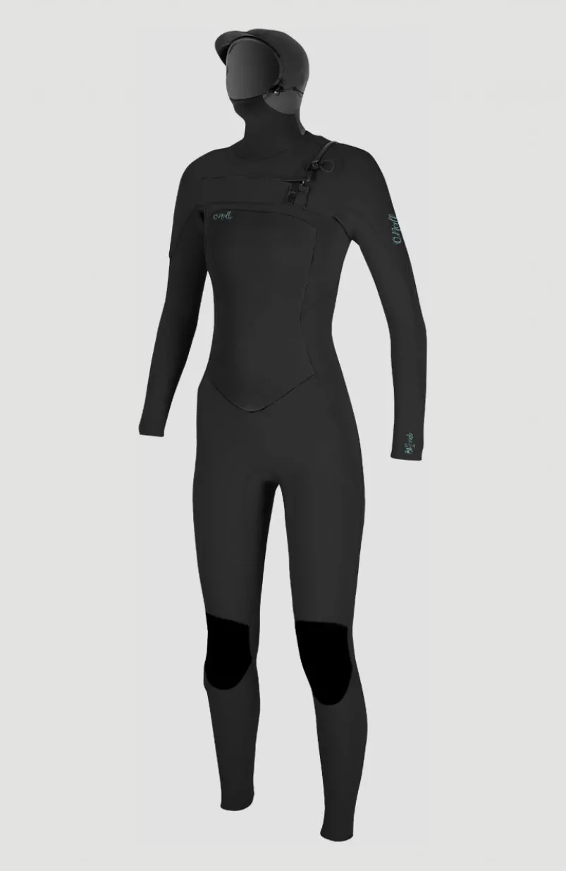 Epic 6/5/4mm Chest Zip Full Wetsuit With Hood | BLACK/BLACK