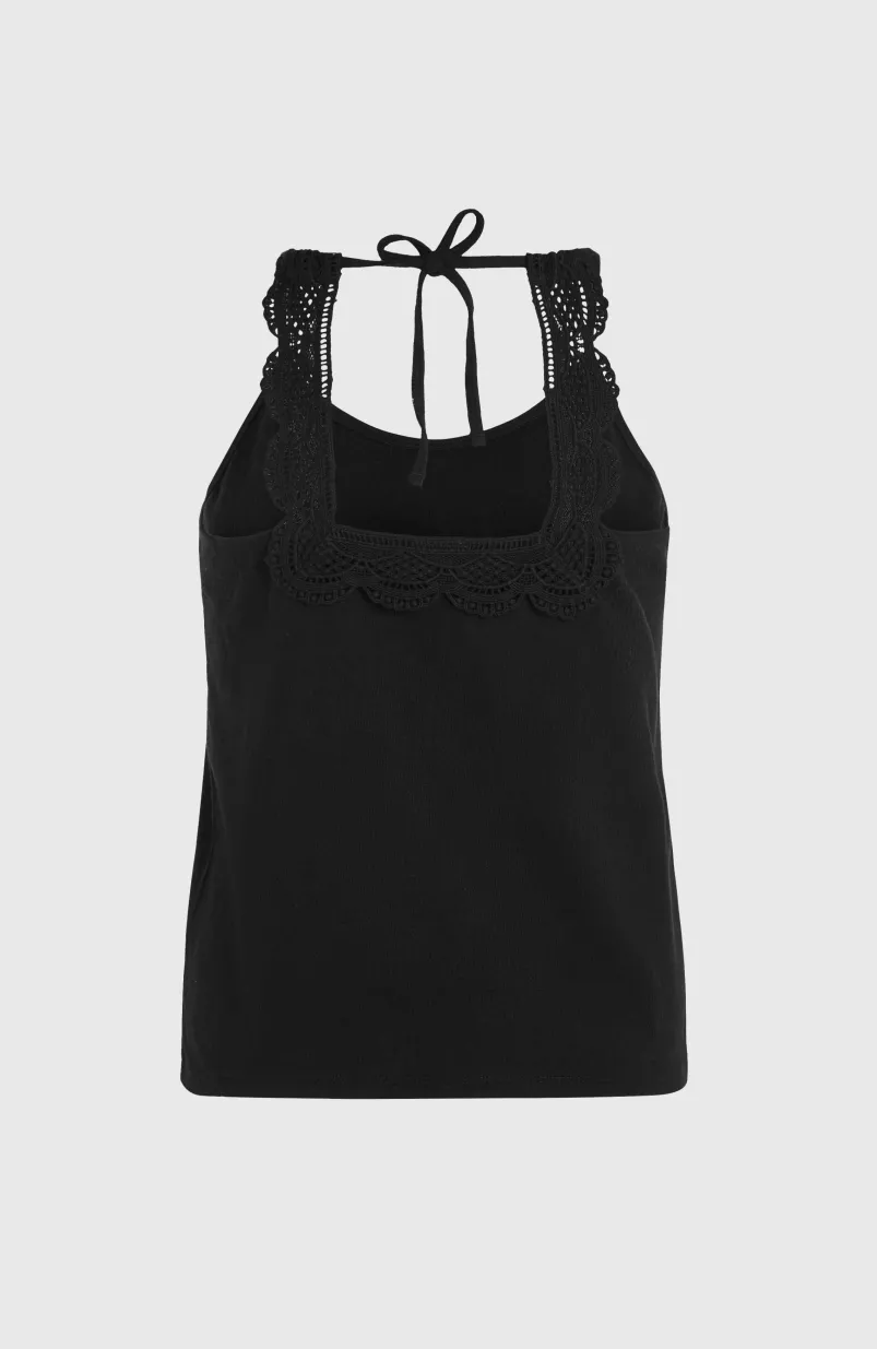 Essentials Ava Tanktop Met Kant | Black Out