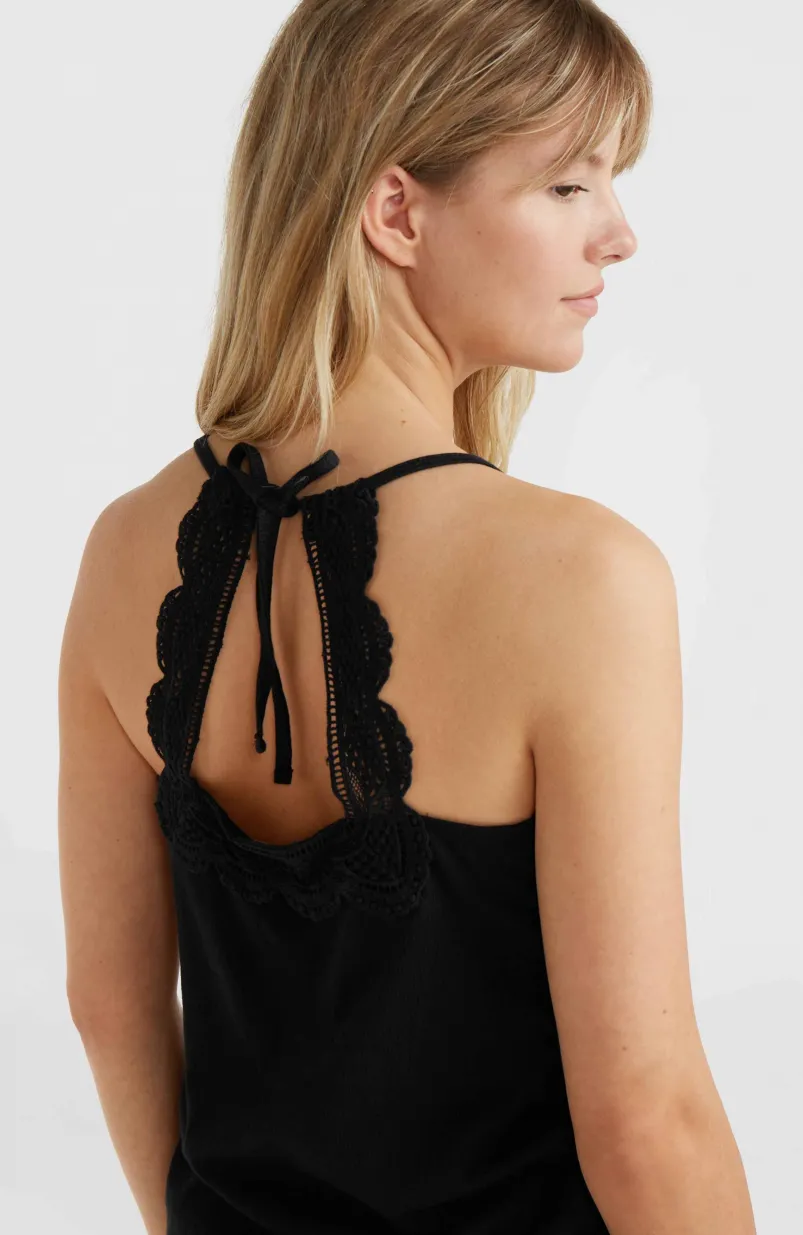 Essentials Ava Tanktop Met Kant | Black Out