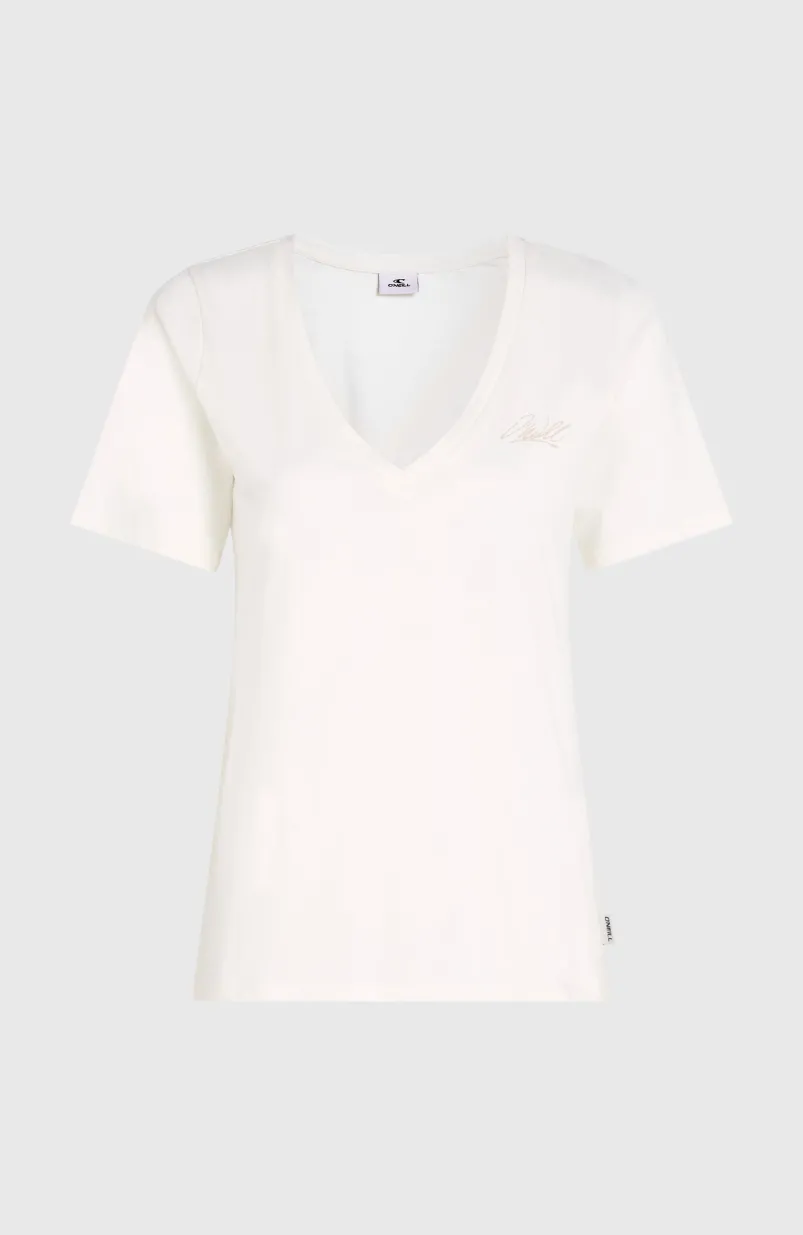 Essentials T-shirt Met V-hals | Snow White
