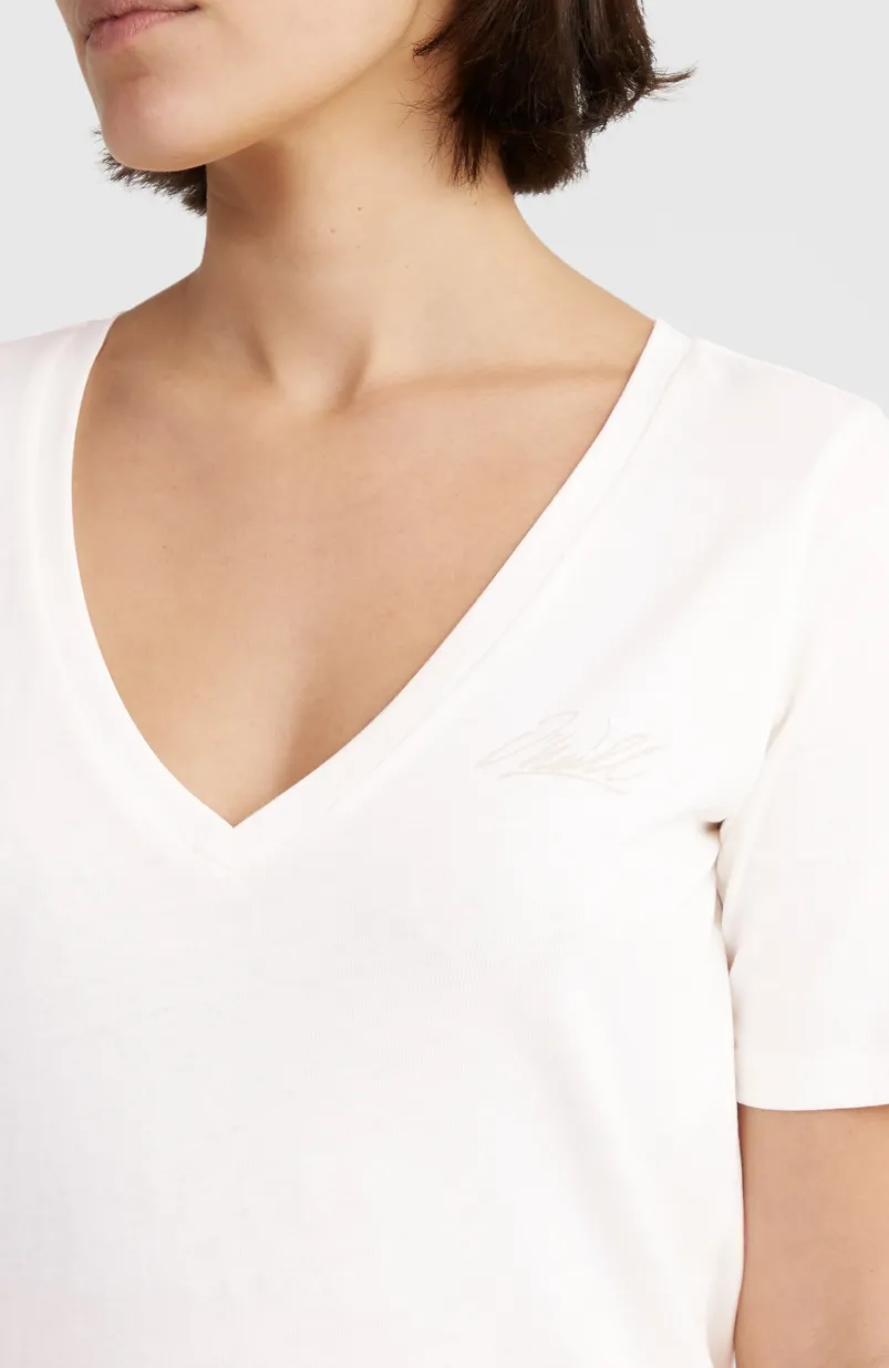 Essentials T-shirt Met V-hals | Snow White