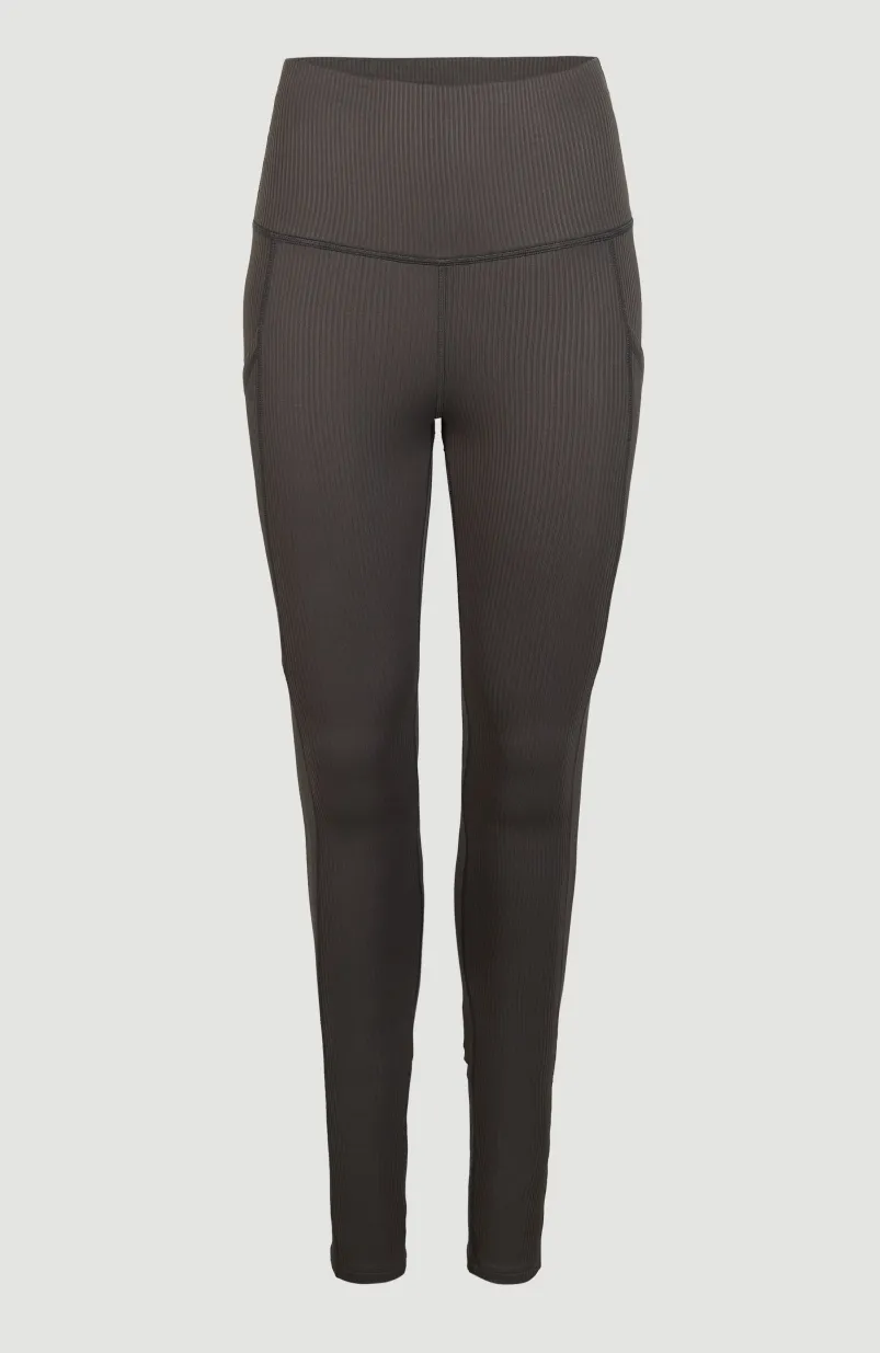 Hike Rib High Waist Legging | Raven