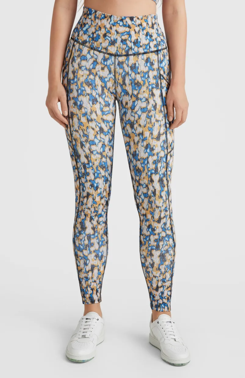 Hike Rib High Waist Legging | Blue Minimal Camo