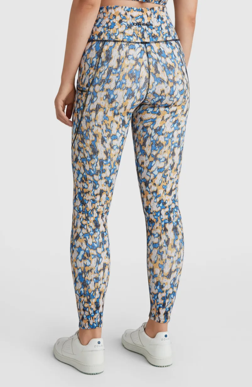 Hike Rib High Waist Legging | Blue Minimal Camo