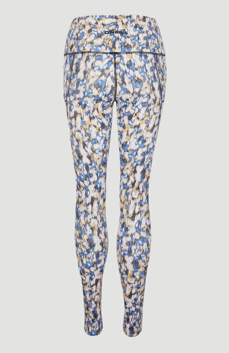 Hike Rib High Waist Legging | Blue Minimal Camo