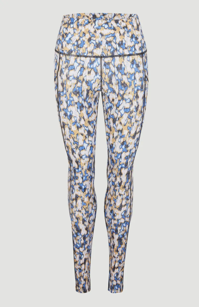 Hike Rib High Waist Legging | Blue Minimal Camo