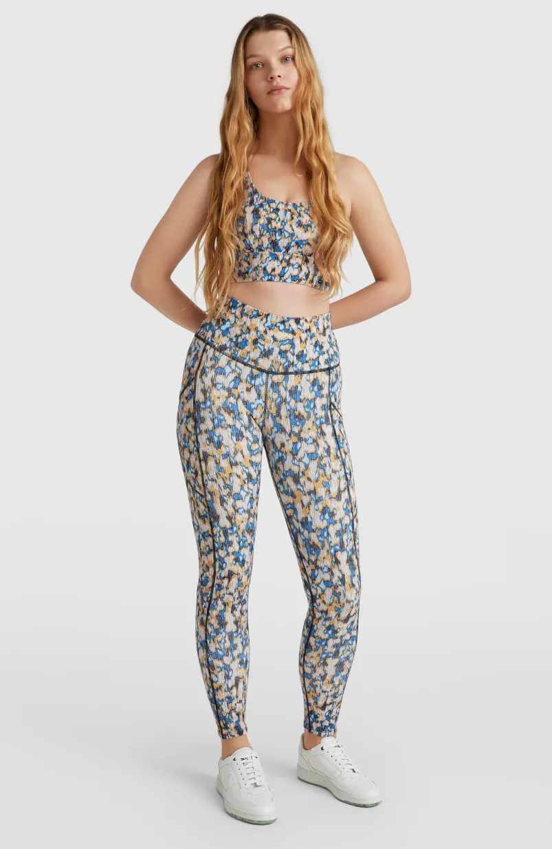 Hike Rib High Waist Legging | Blue Minimal Camo