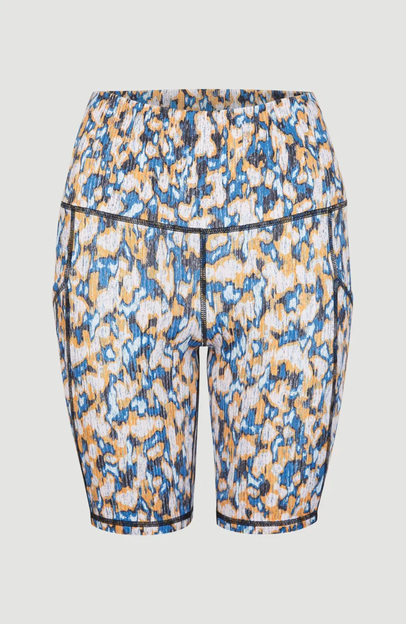 Hike Ribbed High-Waist Short | Blue Minimal Camo