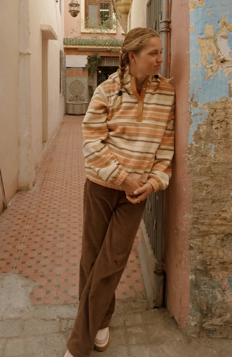 Hoodie Superfleece Met Halve Rits | White Crossover Stripe