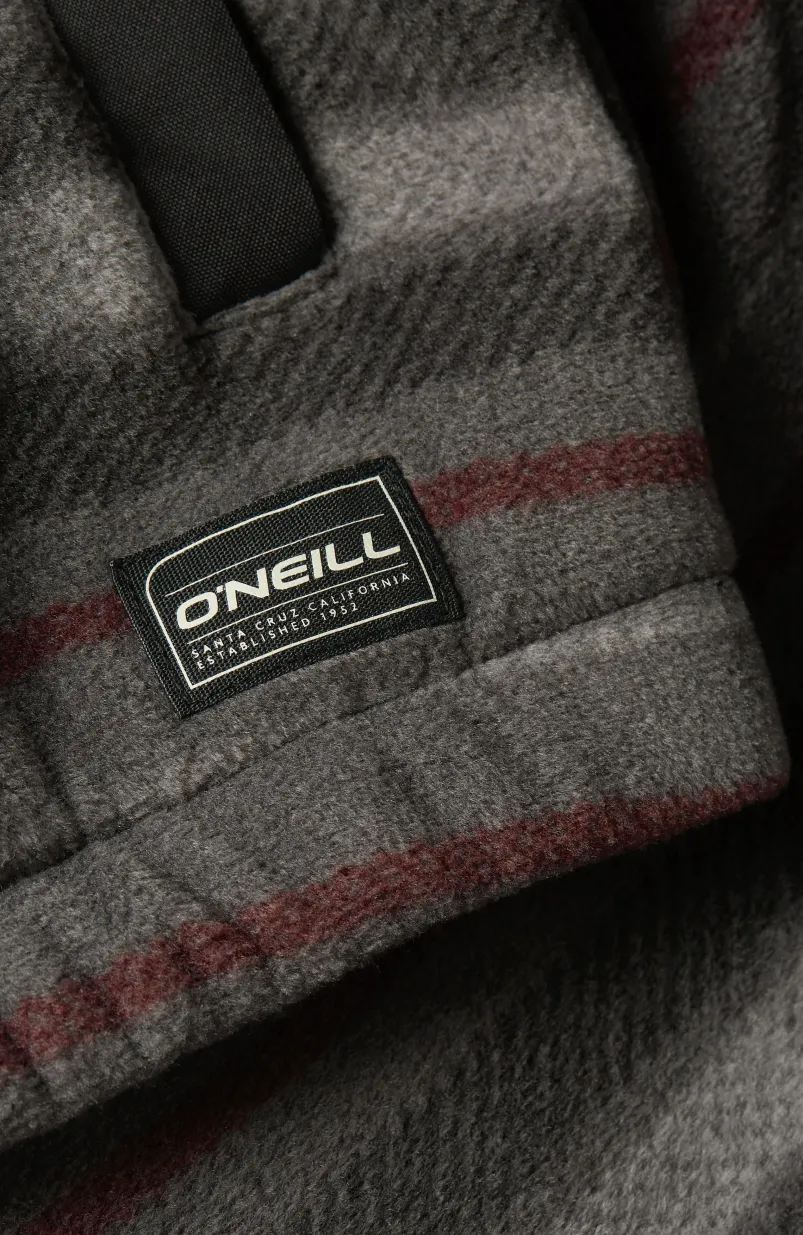 Hoodie Superfleece Met Halve Rits | Grey Crossover Stripe