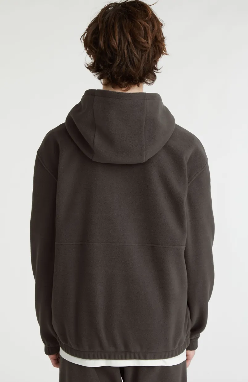 Hoodie Superfleece Met Halve Rits | Black Out Colour Block