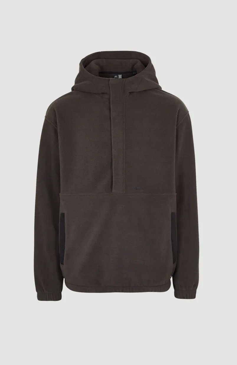 Hoodie Superfleece Met Halve Rits | Black Out Colour Block