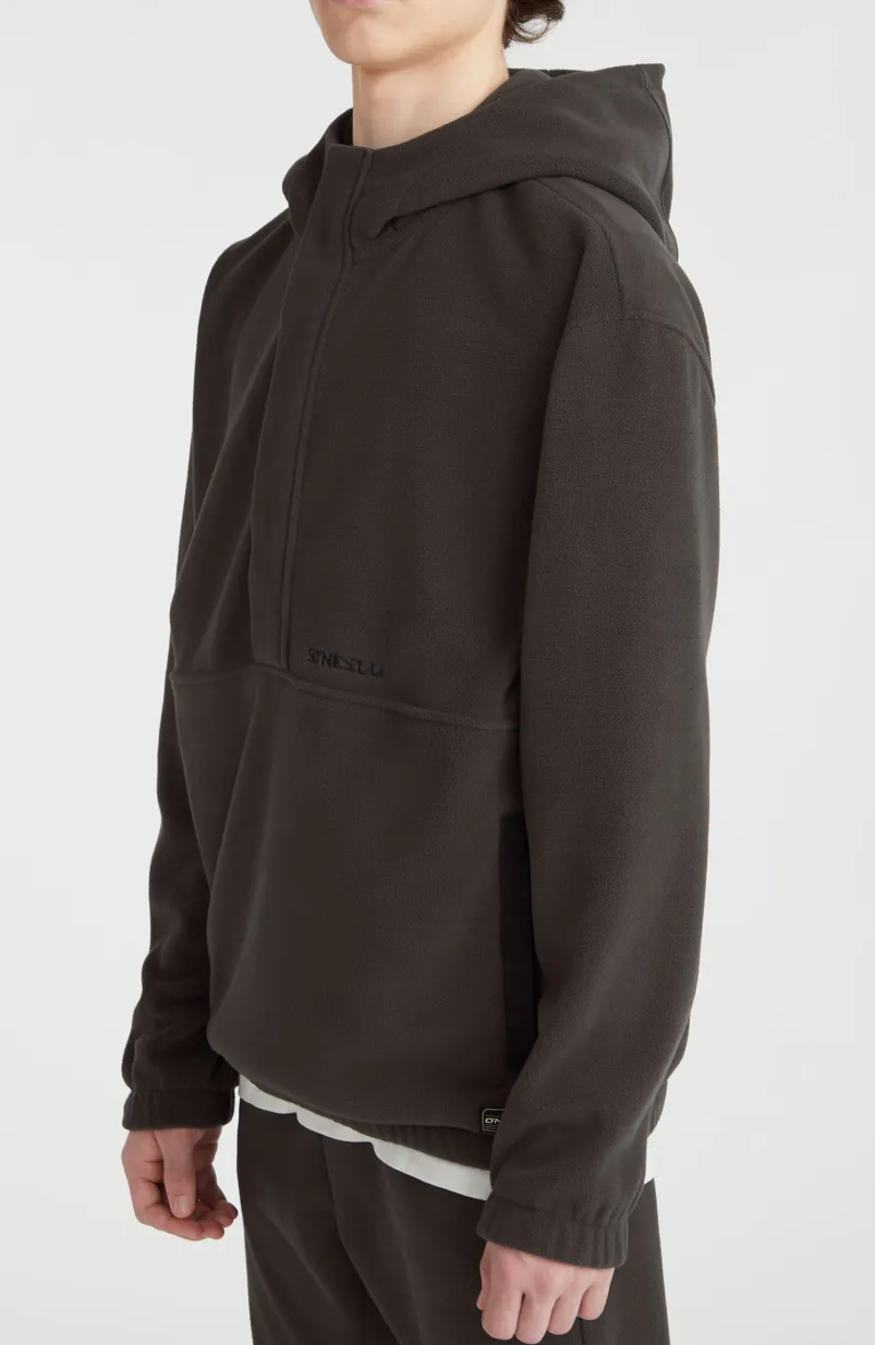 Hoodie Superfleece Met Halve Rits | Black Out Colour Block