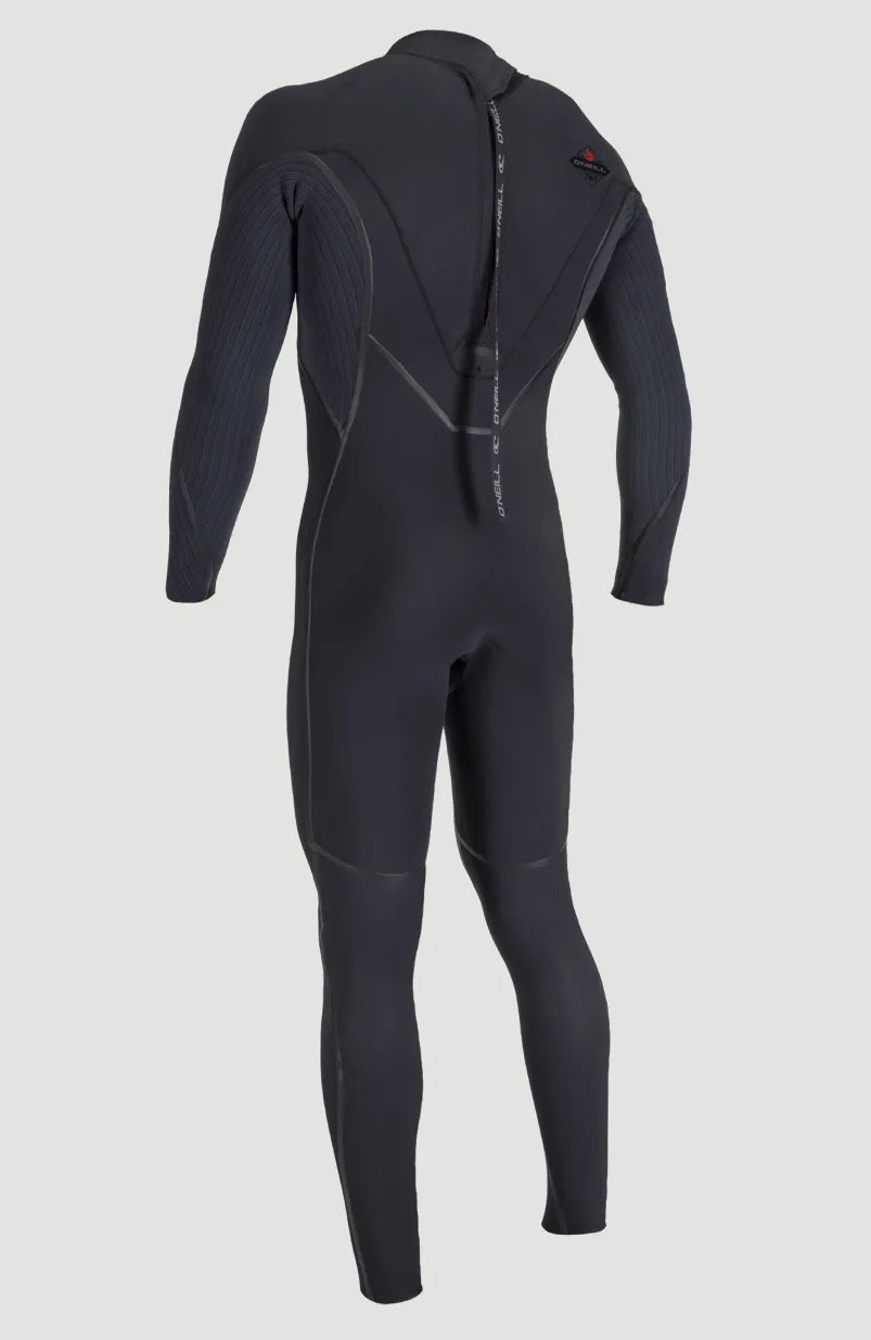 Hyperfreak Fire 3/2+mm Back Zip Full Wetsuit | BLACK/BLACK