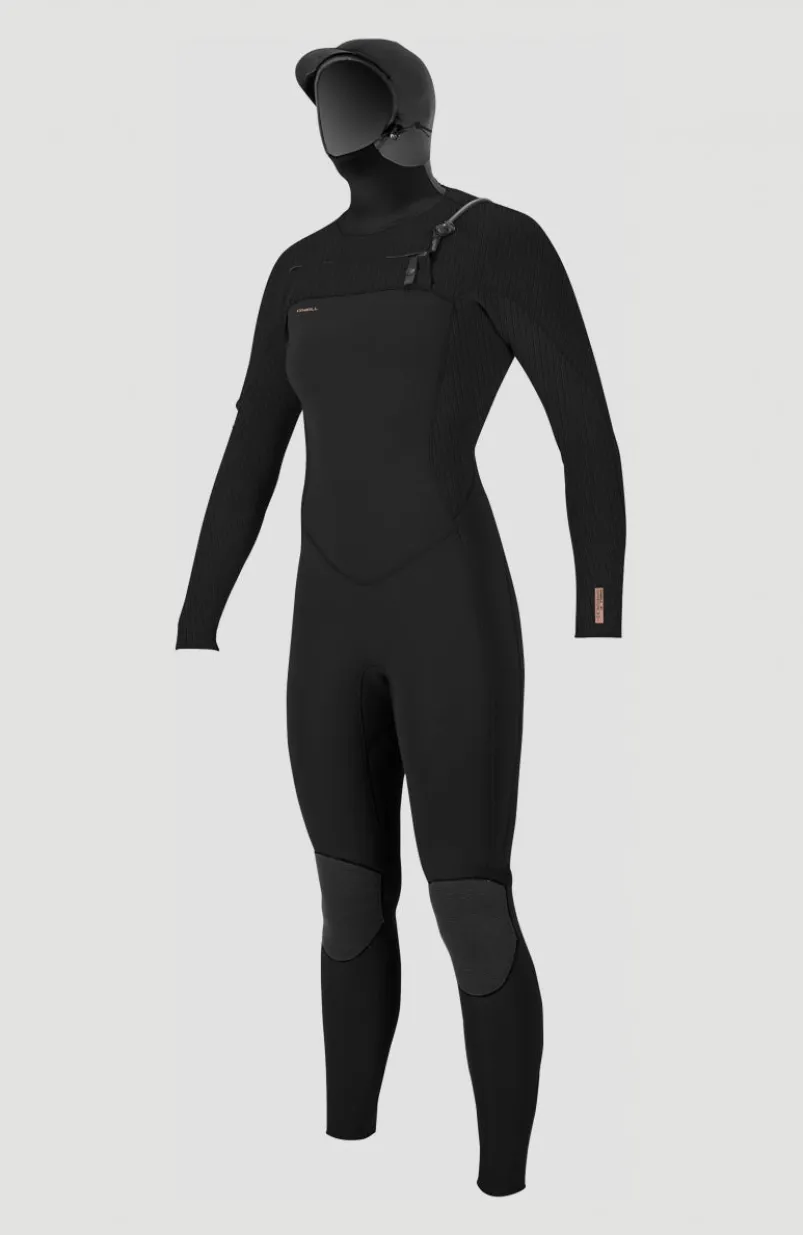 Hyperfreak 5/4mm Chest Zip With Hood | BLACK/BLACK