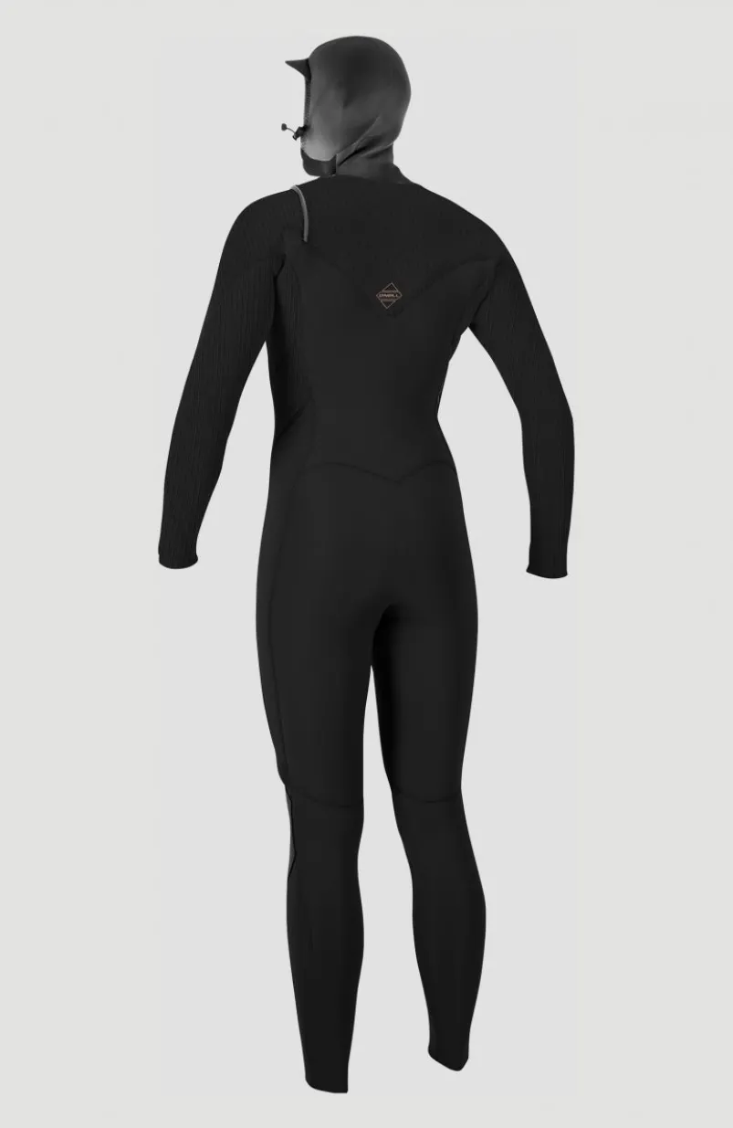 Hyperfreak 5/4mm Chest Zip With Hood | BLACK/BLACK